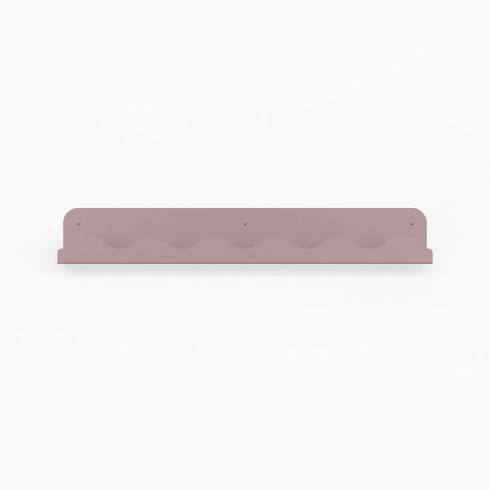 Wave Picture Ledge in muted purple steel with wave-patterned edge for stylish floating shelf and wall display organization
