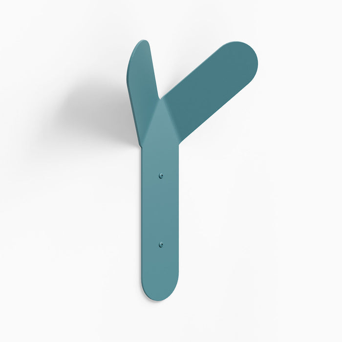 Why Not More Huge Wall Hook in steely blue steel mounted on wall for sturdy organization and display