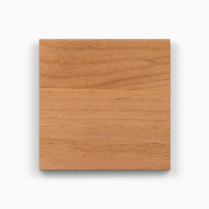 Wood Swatches sample in a warm alder finish highlighting premium hardwood for Wood Swatches by Shelfology