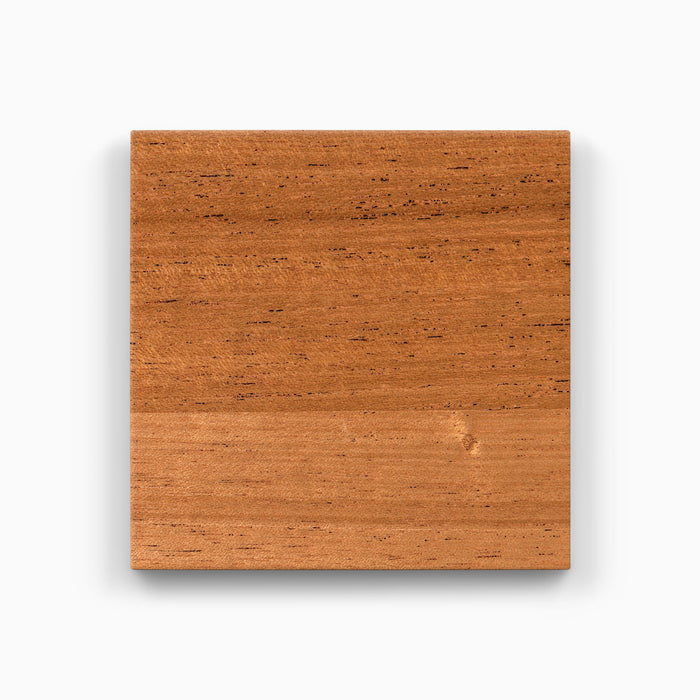 Wood Swatches sample in a warm mahogany finish showcasing premium hardwood for Wood Swatches by Shelfology