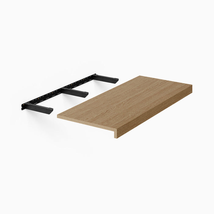 Yuri FM Floating Desk Bracket in matte black steel with minimalist support arms for durable floating shelf and desk installations