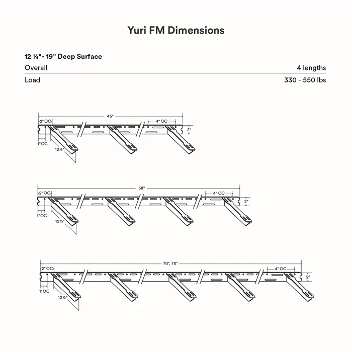 Yuri FM Floating Desk Bracket in matte black steel for heavy-duty floating shelf and desk support hardware