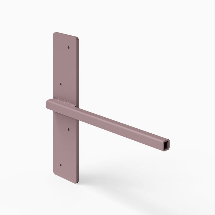 Yuri MD Floating Desk Bracket (Powder Coated) in muted purple for sturdy metal floating shelf and desk hardware support