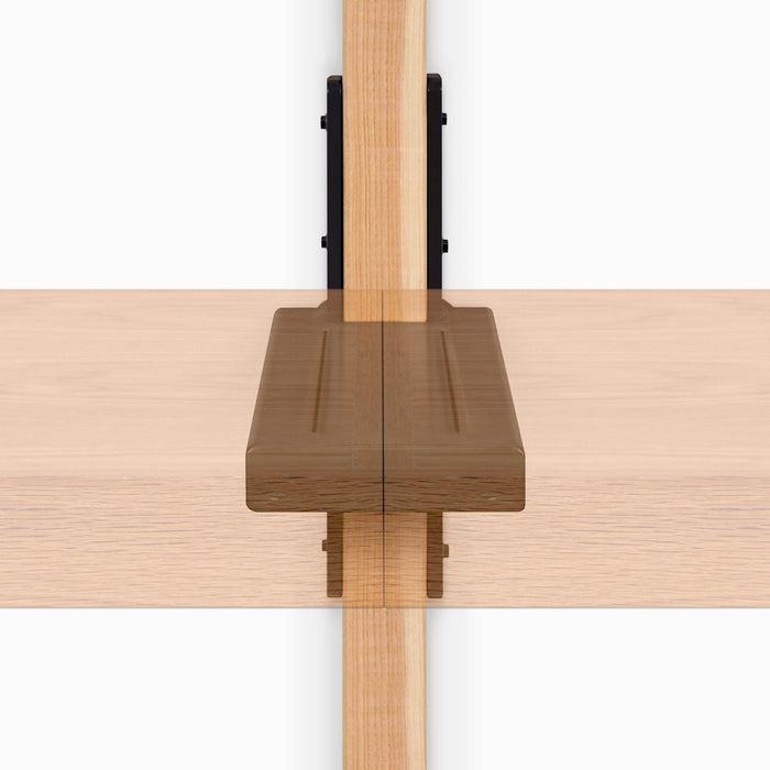 Yuri XD Floating Desk Bracket (Black Primer) featuring heavy-duty steel support designed for secure mounting of wood floating shelves and workspace organization.