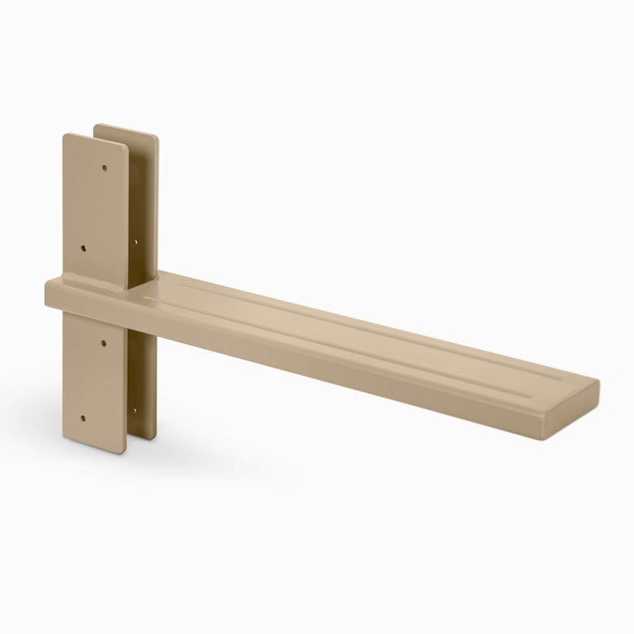 Yuri XD Floating Desk Bracket (Powder Coated) in beige, heavy-duty steel construction with strong support, designed for functional floating shelf hardware.